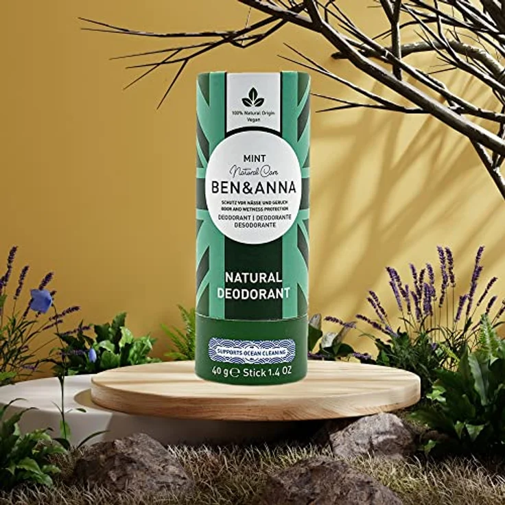 BEN&ANNA veganes Papertube Deo MINT | zertifizierte Naturkosmetik Deocreme | plastikfreies Deodorant 40g – Bild 5