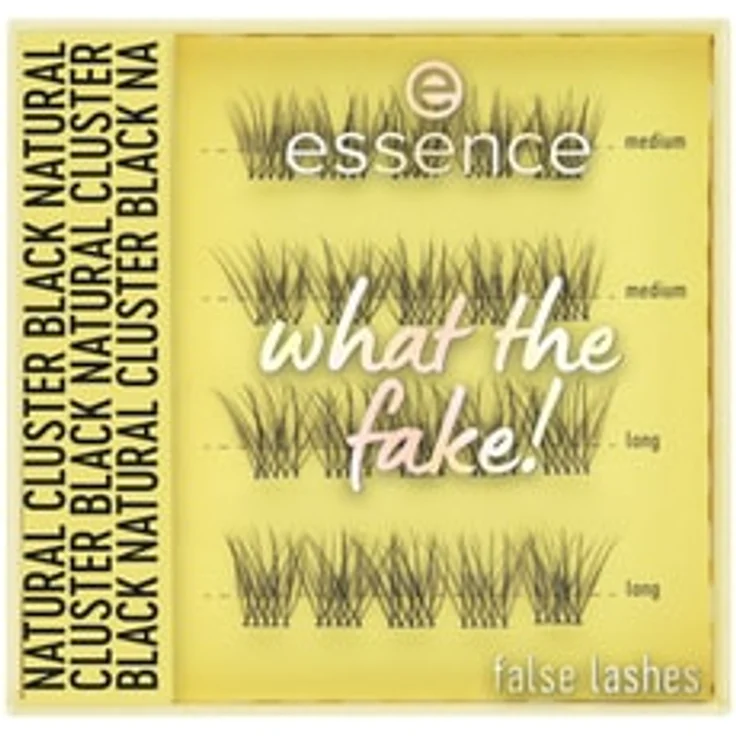 essence What The Fake! False Lashes 06 Natural Cluster Black, Wimpern mit extra-feinem Wimpernband für natürliches Volumen und Länge