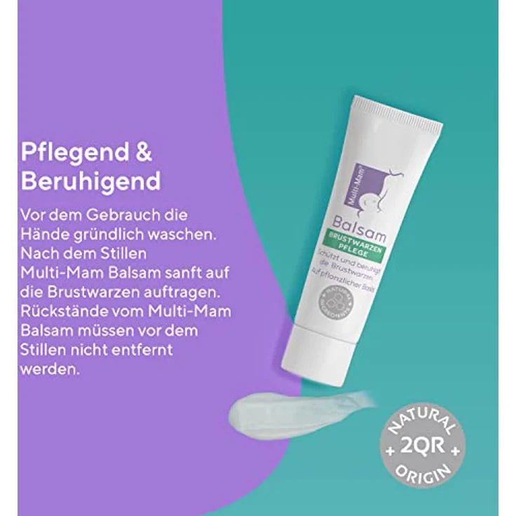 Multi-Mam Brustwarzenbalsam 10 ml für stillende Mütter mit trockenen und rissigen Brustwarzen – 100% unbedenklich für Mutter & Baby - Pflegende vegane Alternative zur Lanolin Brustwarzensalbe Stillen – Bild 3