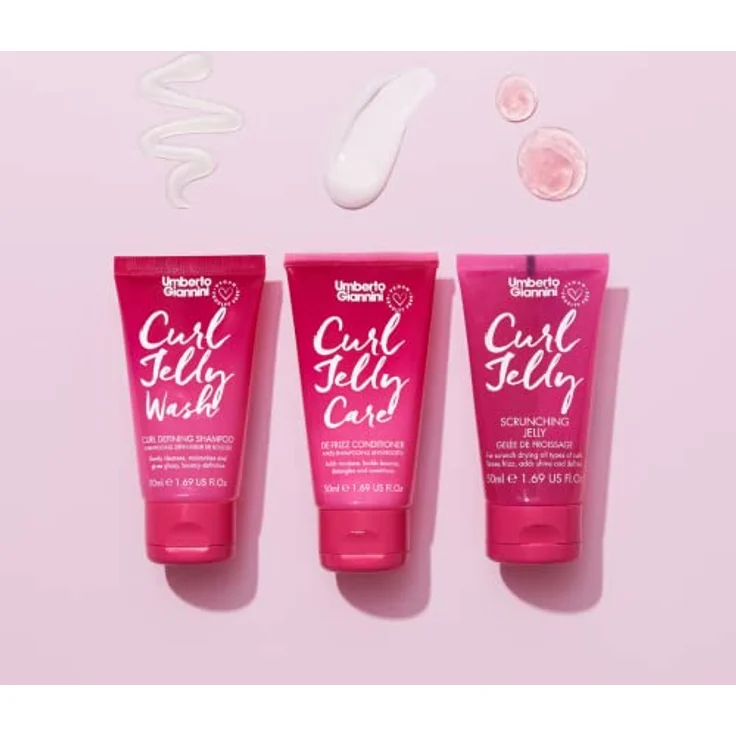 Umberto Giannini Curls Starter Kit, Curl Jelly Trio mit Shampoo, Conditioner und Scrunching Jelly, 3 x 50 ml – Bild 4