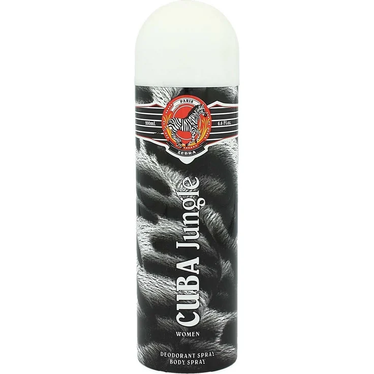 Cuba Jungle Zebra Deodorant Spray für Damen, 200 ml, langanhaltender Schutz gegen Körpergeruch