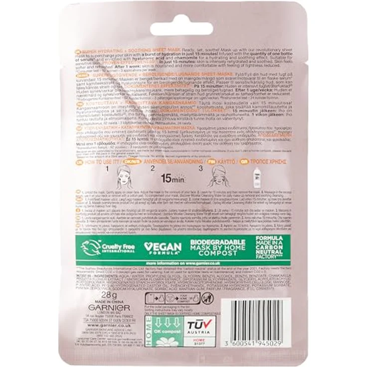 Garnier Skinactive Moisture Bomb feuchtigkeitsspendende Tuchmaske Für Trockene Und Empfindliche Haut 1 St. – Bild 2