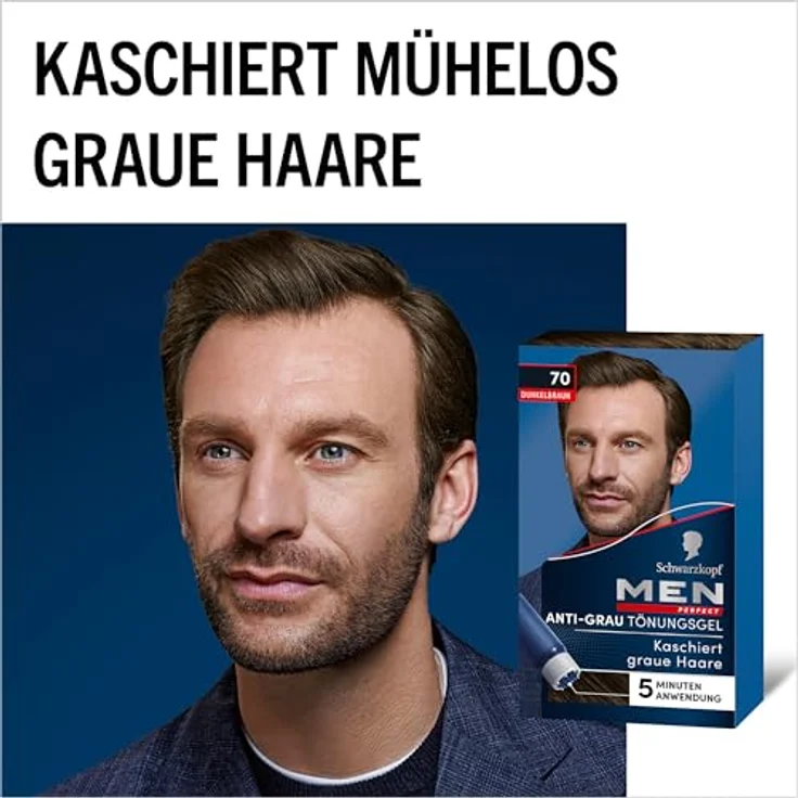 Schwarzkopf Men Perfect Anti-Grau-Tönungs-Gel 70 Natur Dunkelbraun 3 x 40 ml – Bild 6