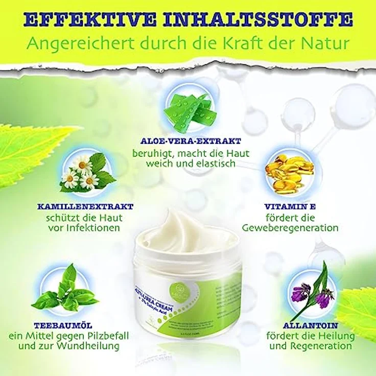 P-Beauty Urea Creme 42% mit 2% Salicylic Acid, 150g Fußcreme & Kallusentferner mit Aloe Vera und Teebaumöl für intensive Feuchtigkeit und Hauterweichung – Bild 5