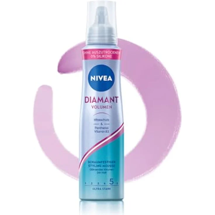 NIVEA Schaum Diamond Volume Care 150ml, Haarstyling mit Panthenol und Vitamin B3, Volumen und Glanz, elastischer Halt bis zu 24 Stunden – Bild 2