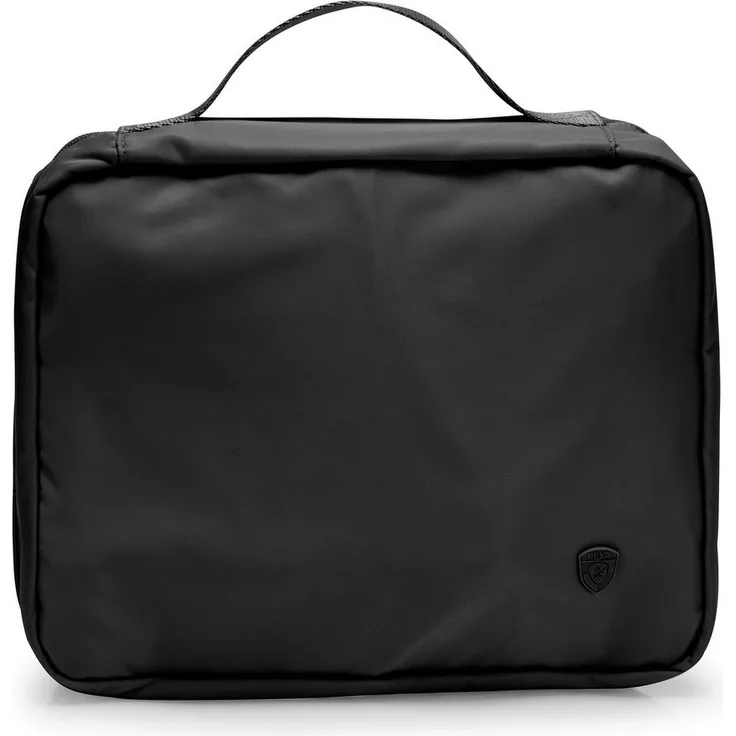 Heys The Basic Toiletry Bag, Kulturbeutel aus wasserabweisendem Polyester mit transparenten Reißverschlussfächern und Aufhängehaken, blau