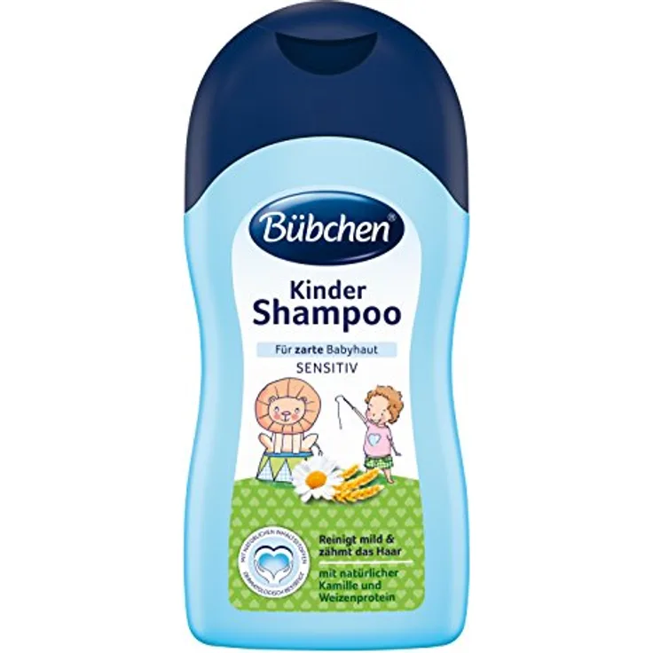 Bübchen Kinder Shampoo, sensitives Haarshampoo für zarte Babyhaut, mit natürlicher Kamille und Weizenprotein, Menge: 1 x 400 ml