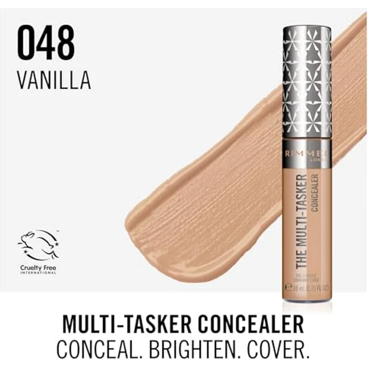 Rimmel London THE MULTI-TASKER concealer 10ml, Mehrzweck-Concealer für einen strahlenden Teint, Farbe 048 Vanilla – Bild 2