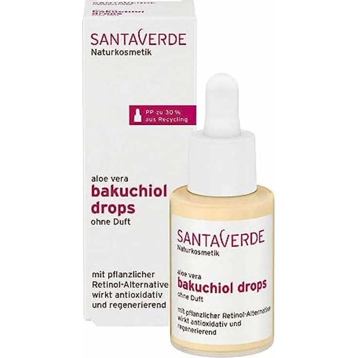 SANTAVERDE Bakuchiol Drops Serum 30 ml, Gesichtsserum zur Verbesserung von sensibler und irritierter Haut – Bild 2