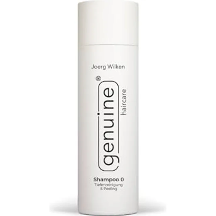 genuine haircare Shampoo 0 – Tiefenreinigendes Kopfhaut Peeling Shampoo mit Cellulose-Peeling, 200 ml, gegen fettige Kopfhaut & Styling-Rückstände, biologisch abbaubar, vegan