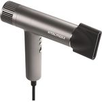 VITALmaxx STYLE & SHINE Slim Hairdryer, Ionen Föhn mit BLDC-Motor, 1500W, 3 Temperaturstufen, 2 Geschwindigkeiten, 2 Aufsätze und digitales Display, extra leise