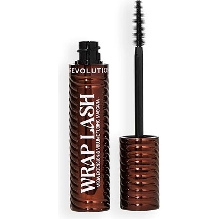 Revolution Wrap Lash Tubing Mascara, Wischfest & Wasserfest für Maximale Länge und Volumen, Vegan & Tierversuchsfrei, Braun, 8,5 ml – Bild 1