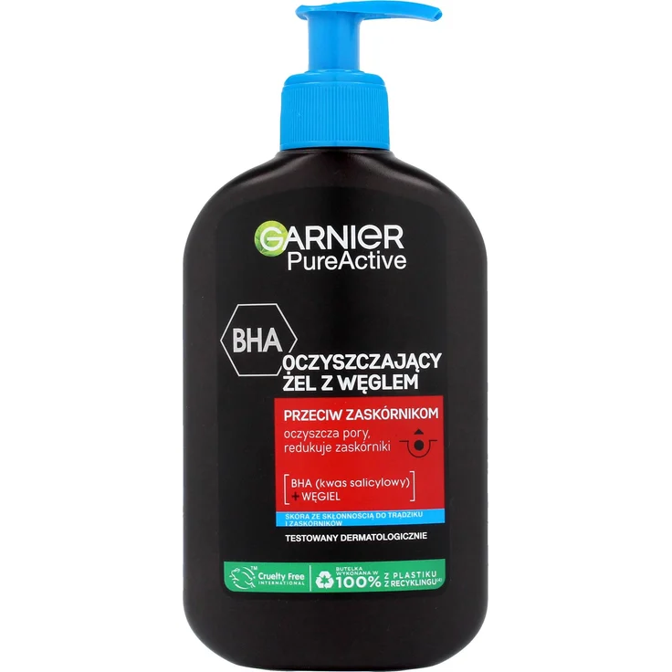 Garnier GAR GSN CZYSTA C WEGIEL Waschgel, 250 ml, Gesichtsreinigung mit Aktivkohle für matte Haut