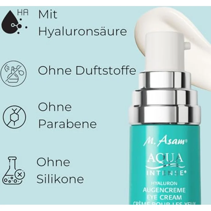 M. Asam AQUA INTENSE Hyaluron Augencreme (30ml), Parfümfreie Augenpflege gegen Augenringe & Falten, Anti-Aging Eye Cream mit Sofort-Effekt – Bild 4