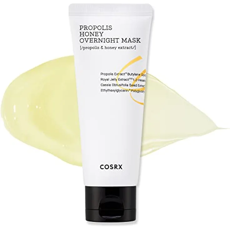 COSRX Full Fit Propolis Honey Overnight Mask, Propolis Extract 87%, Korean Skincare, Animal Testing Free, Paraben Free, 2.03 fl.oz / 60ml