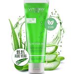 Vitabay Aloe Vera Gel 100 Prozent (99.9%) 250ml - Aloe Vera After Sun Lotion Sonnenbrand - Aloe Vera Herren Naturkosmetik - Aloe Vera Saft Salbe Feuchtigkeitscreme