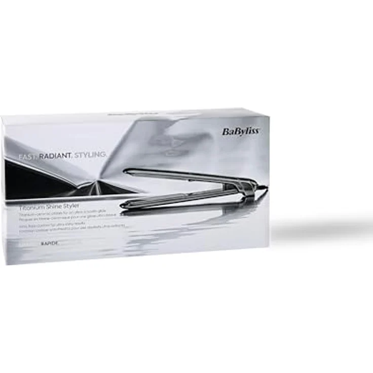 BaByliss ST260E Titanium Shine Glätteisen, Titan-Keramik-Technologie, 5 Temperatureinstellungen 150–230°C, weltweit nutzbar, Silber – Bild 5