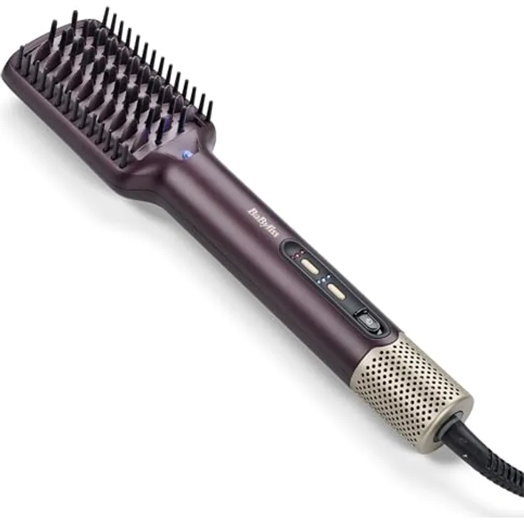 BaByliss Air Power Smooth Warmluftbürste, 3 Geschwindigkeits- und 4 Temperatureinstellungen, Keramik-Glättplatte, für alle Haartypen