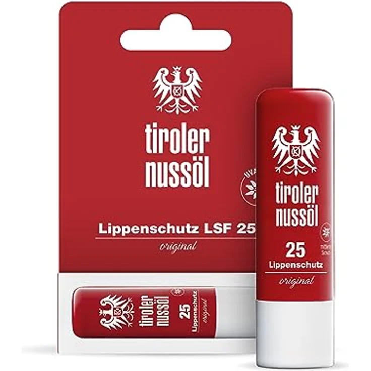Tiroler Nussöl Lippenpflege Original, Lippenpflegestift mit LSF 25, 5 g, ohne Konservierungsstoffe – Bild 1