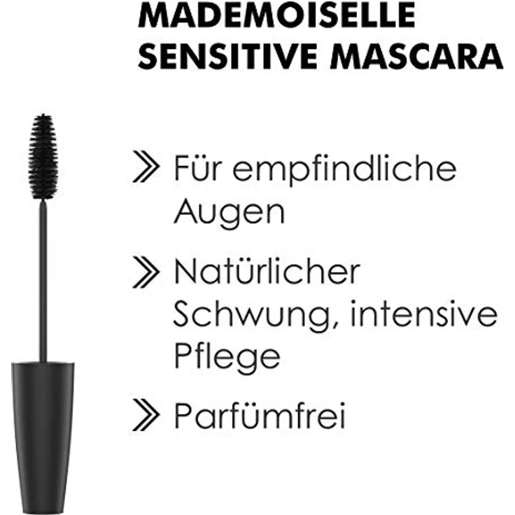 SANTE Naturkosmetik Mademoiselle Sensitive Mascara 01 Black, Schwarze Wimperntusche, Volumen & Länge, parfümfrei, Für empfindliche & sensible Augen, Vegan, 12ml – Bild 5