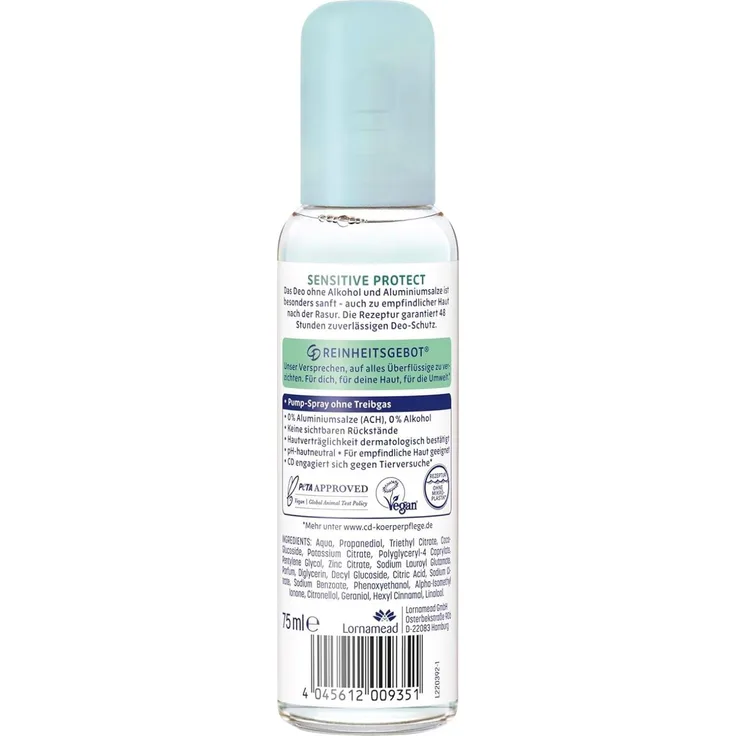 CD Deodorant Sensitive Protect, 3 x 75ml, ohne Alkohol, 48h zuverlässiger Schutz für empfindliche Haut