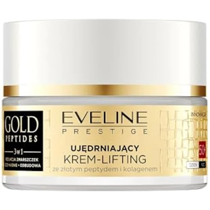 Eveline Cosmetics Gold Peptides Liftingcreme 50+, Anti-Aging Hautpflegelösung mit Goldpeptiden und Tri-Kollagen für reife Haut, 50 ml – Bild 1