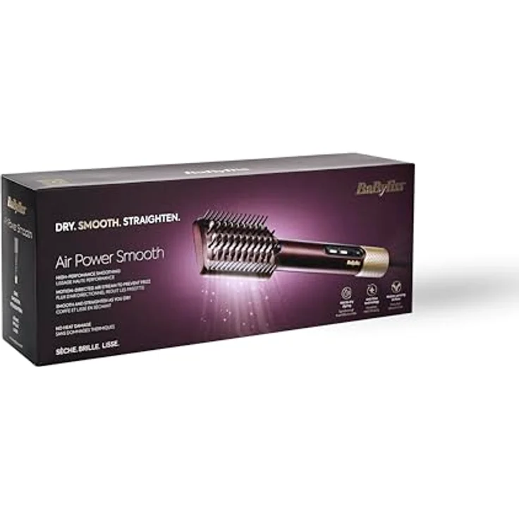 BaByliss Air Power Smooth Warmluftbürste, 3 Geschwindigkeits- und 4 Temperatureinstellungen, Keramik-Glättplatte, für alle Haartypen – Bild 9