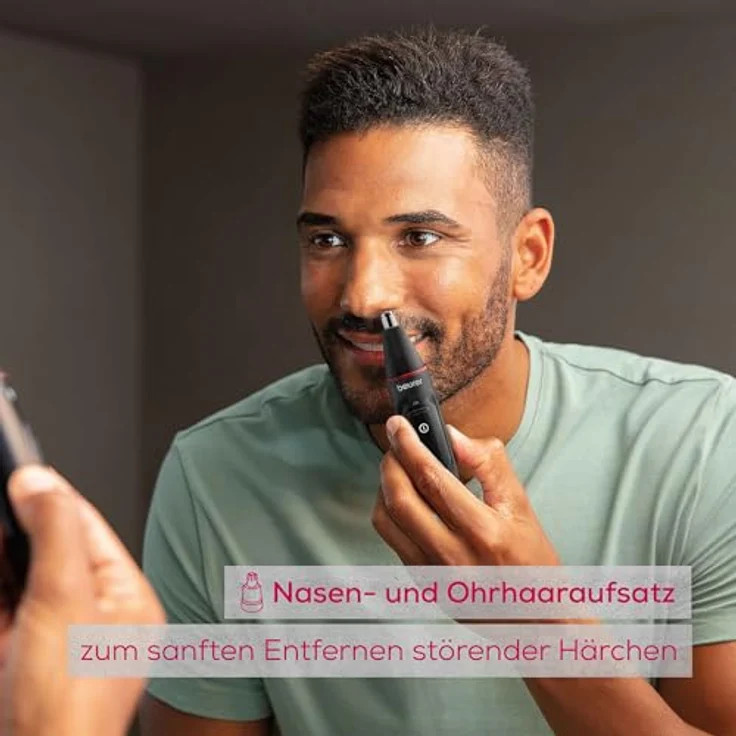 BEURER Nasen- und Ohrhaartrimmer MN3X, Präzisionstrimmer mit 2 Edelstahl-Aufsätzen und Kammaufsatz 3/6 mm, inklusive Aufbewahrungstasche – Bild 4