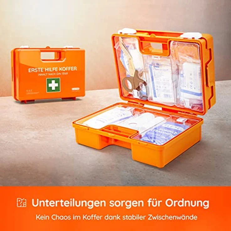 Flexeo Erste-Hilfe-Koffer mit Füllung nach DIN 13169 inkl. Wandhalterung – Bild 3