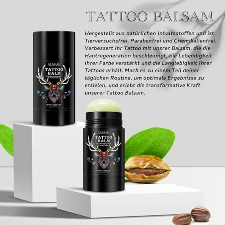 P-Beauty 2x Tattoo Butter Balsam, Pflegecreme mit Vitamin E, 75g - Aftercare für Tätowierungen, unterstützt Heilung & Feuchtigkeit, Schutz gegen Austrocknen, Minzaroma – Bild 5