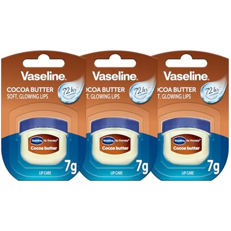 Vaseline Lip Therapy 7G Cocoa Butter, Lippenbalsam für optimale Feuchtigkeit, 3er Pack (Cocoa Butter)