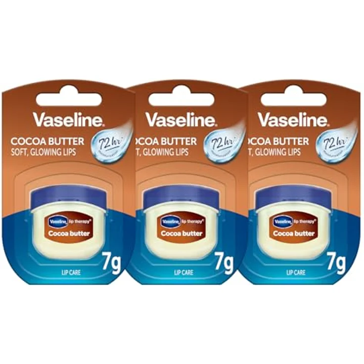 Vaseline Lip Therapy 7G Cocoa Butter, Lippenbalsam für optimale Feuchtigkeit, 3er Pack (Cocoa Butter) – Bild 1