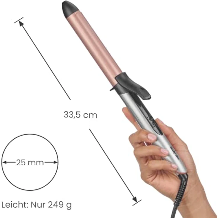 BABYLISS C 263 E Cosmos Lockenstab, 25 mm Heizstab mit Keramikbeschichtung, 6 Temperaturstufen bis 210 °C, Drehkabel 2,5 m – Bild 10
