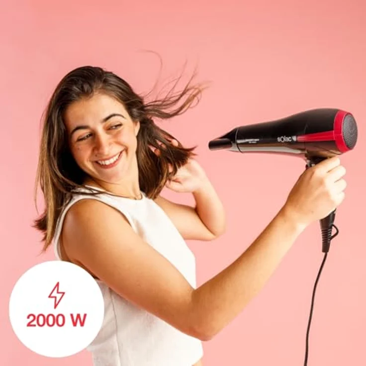 Solac Fast 2200 Légère, Haartrockner 2200W, ultraleicht mit 3 Temperatur- und 2 Geschwindigkeitsstufen, Kaltlufttaste, ergonomischer Griff – Bild 2