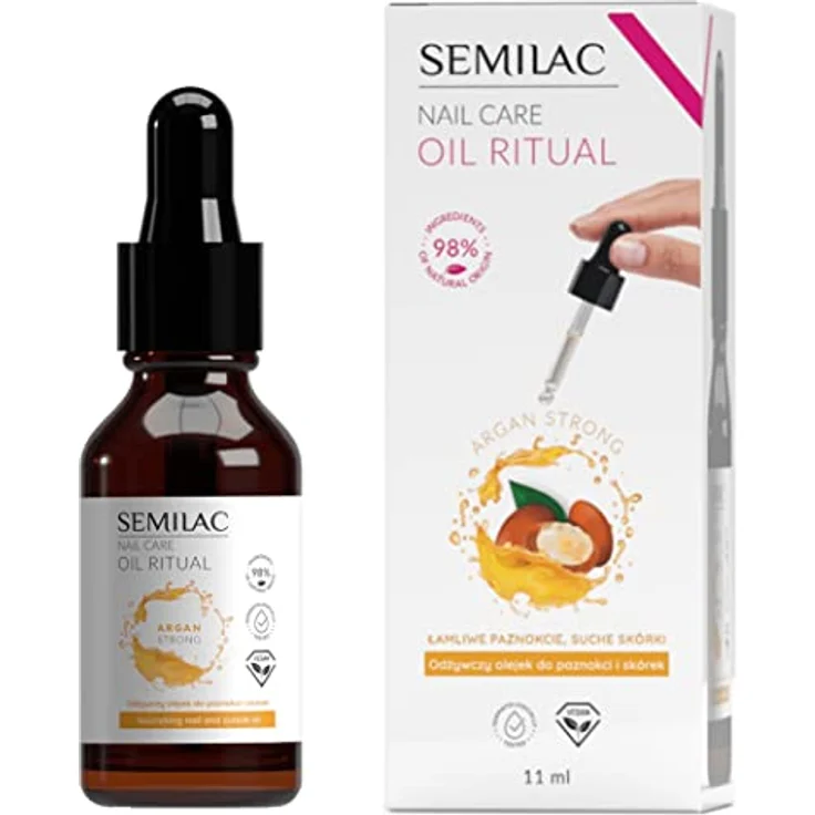 Semilac Pflegendes Nagel- und Nagelhautöl 11 ml, Vitaminbombe für gestärkte Nägel und regenerierte Haut, fruchtiger Duft – Bild 1