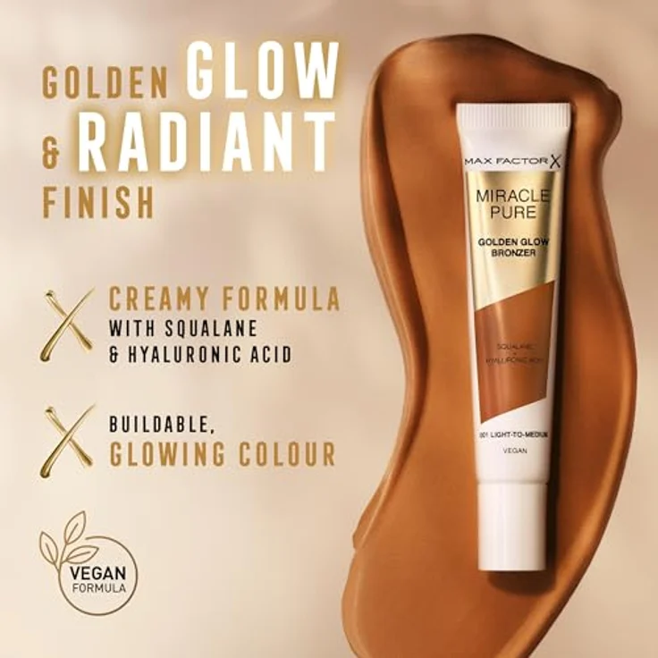 Max Factor Miracle Pure Bronzer 001 Light to Medium 15 ml, Bräunung, Hervorhebung und Konturierung, strahlendes Finish, gesunder Glanz – Bild 3