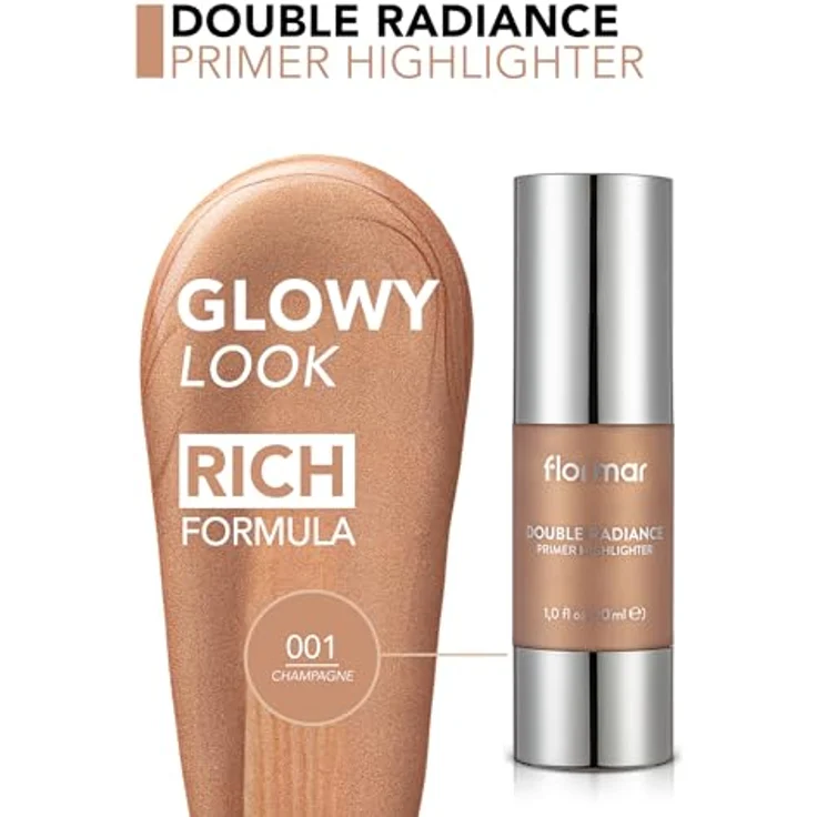 flormar Double Radiance Primer, Make-up Primer zum Aufklaren der Haut, LSF 10, 30 ml, Farbton 001 Sparkling Wine – Bild 5