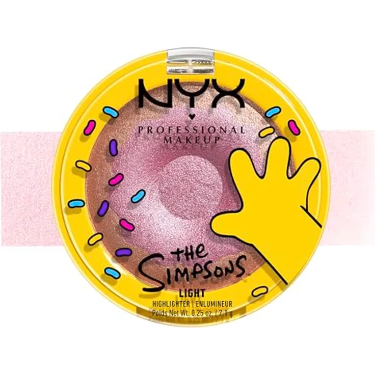 NYX Professional Makeup The Simpsons Highlighter, Highlighter Farbton Donut Mind If I Do, 7.1 g mit lichtreflektierenden Pigmenten für strahlenden Glow
