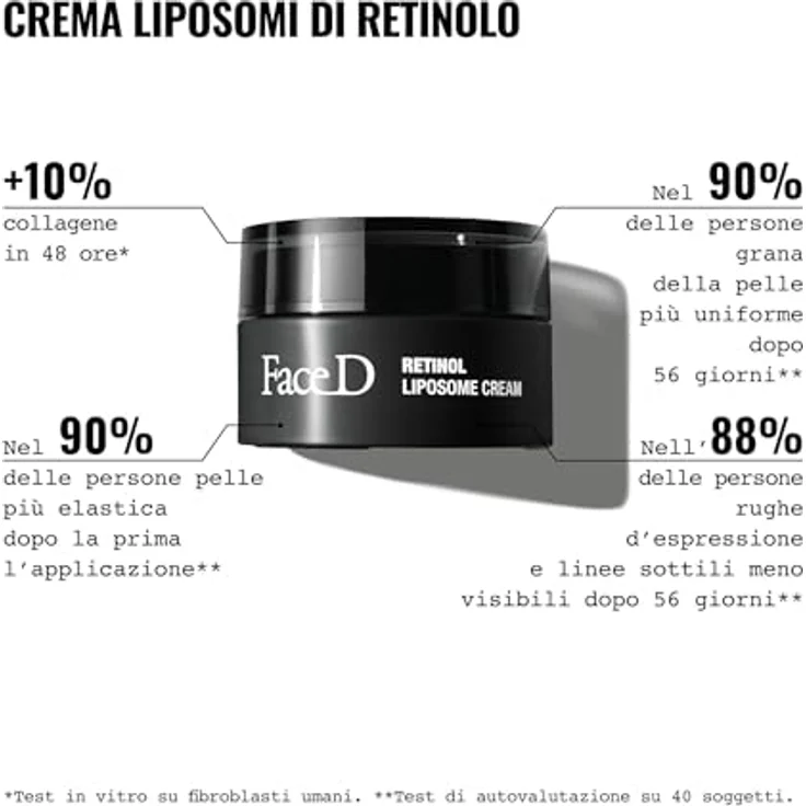 FaceD - Retinol Liposomen Creme, 50 ml - Anti-Aging-Creme zur Bekämpfung von Falten und Hauttrockenheit – Bild 3