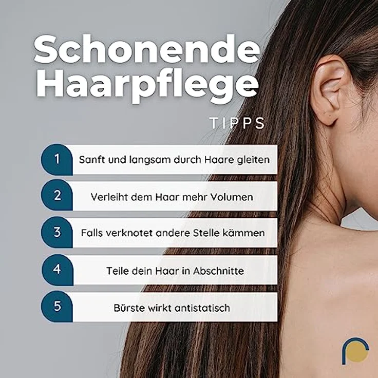 remos professional body care REMOS breite Haarbürste mit Stahlstiften und Noppen, schonende Haarpflege, geeignet für alle Haartypen, 23 cm – Bild 4