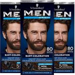 ‎Men Perfect Schwarzkopf Bart-Coloration 80 Dunkel -Braun, 3 x 30 ml