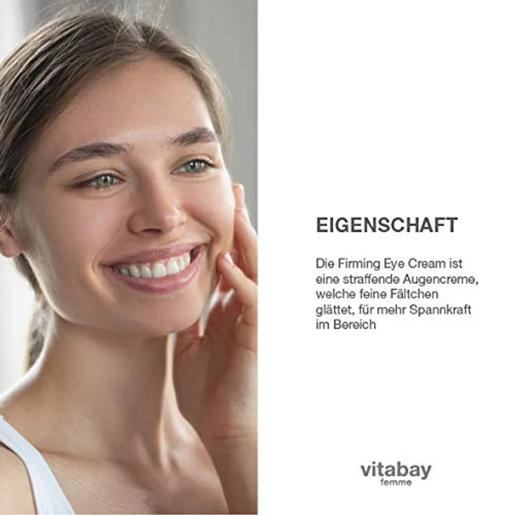 Vitabay Firming Eye Cream 15 ml • gegen Falten, Schwellungen, und Augenringe • Anti-Aging Augencreme mit Matrixyl 3000, Koffein, Retinol und Vitamin C – Bild 4