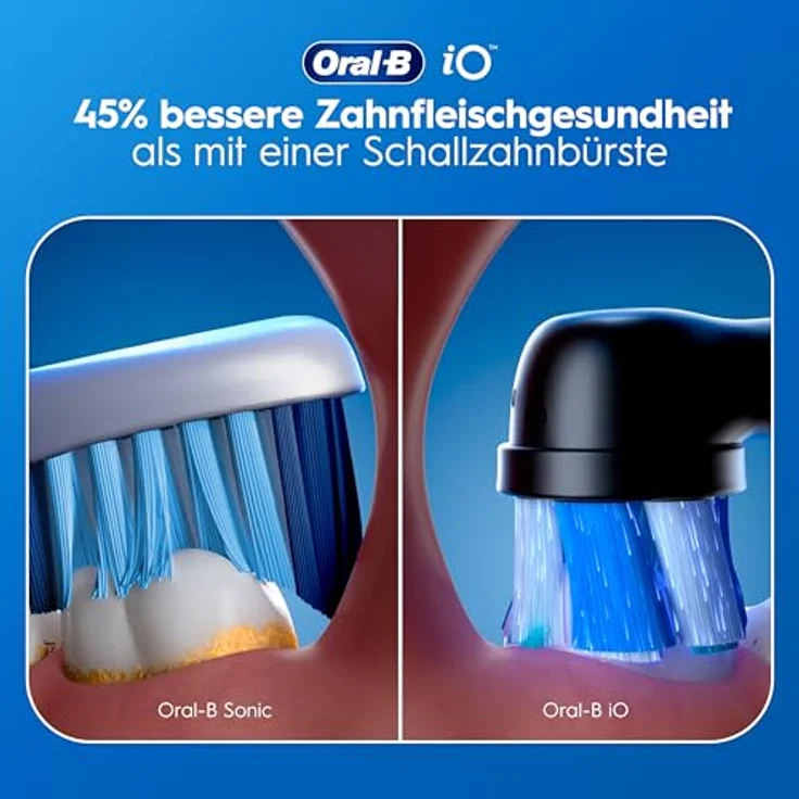 Oral-B iO Series 2, Elektrische Zahnbürste mit sanften Mikrovibrationen und zwei Handstücken, Night Black/Forest Green – Bild 7
