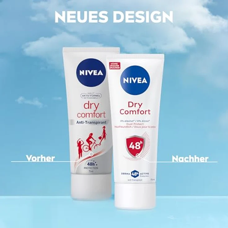 NIVEA DEO Creme dry comfort, 24h Schutz vor Achselnässe für normale Haut, 75 ml – Bild 5