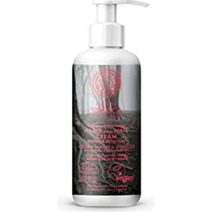 Natura Siberica Natürliche zertifizierte Hand- und Nagelcreme – Repair & Recovery mit Bio-Rhododendron-Adamsii-Extrakt, vegan und ECOCERT COSMOS zertifiziert