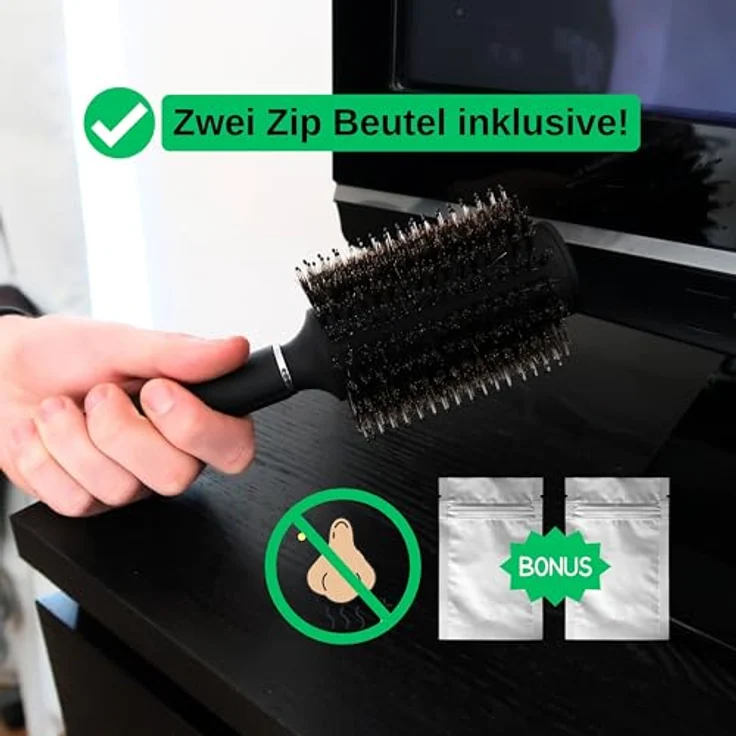 Your Day Mate Haarbürste mit Geheimfach, inkl. 2 wasserdichten + luftdichten Zippern, geheimer Deckel mit Schraubverschluss, Wertsachen Versteck, für unterwegs & Zuhause, Geheimversteck für über 30 Geldscheine – Bild 7