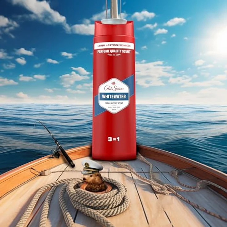 Old Spice Whitewater 3-in-1 Duschgel & Shampoo für Männer (250 ml), lang anhaltend Frisch, Zitrone, Sandelholz und Amber – Bild 5