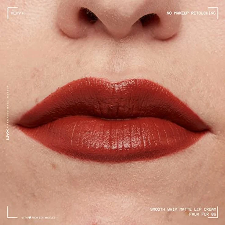 NYX Professional Makeup Smooth Whip Matte Lip Cream, pflegender Lippenstift mit hoher Pigmentierung und Shea- sowie Kakaobutter, 4 ml, Farbe FAUX FUR – Bild 8
