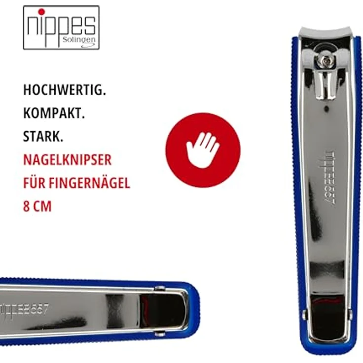 Nippes Solingen Fuß-Nagelknipser, Inkl. Nagelfang, Kunststoff, 8 cm, Blau, 557 E – Bild 3