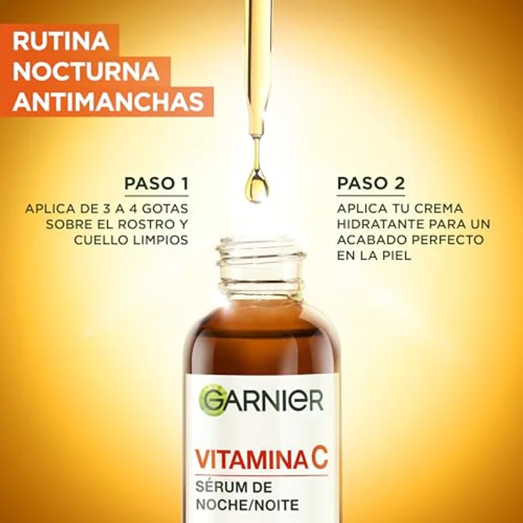 GARNIER Skinactive Vitamina C Sérum De Noche, 30ml, fleckenbeständig, vegan, für alle Hauttypen – Bild 6